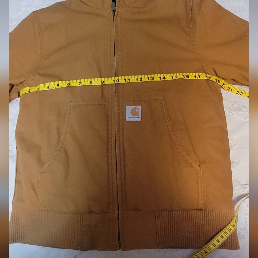 Carhartt Tan Hooded Jacket Size 10/12 Youth - Picture 2 of 8